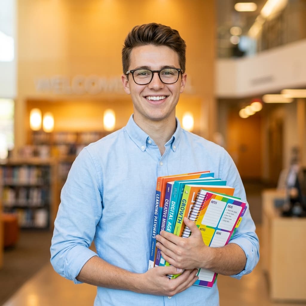 Étudiant avec des livres
